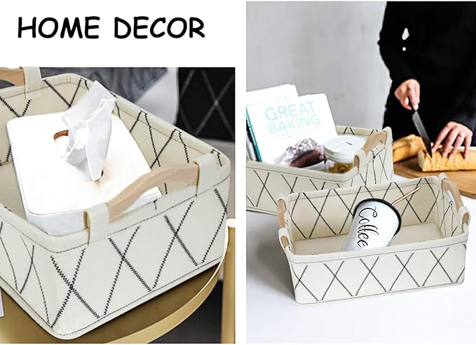 Small Basket Storage Baskets Bins Shelf Baskets Book Baskets Felt Storage Bin White Baskets for Organizing Toys Pet Toys Dippers Towels Toilet Cute Basket