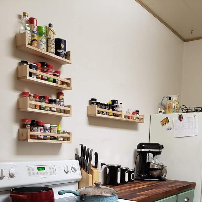 Gneric Floating Shelves for Wall, Burlywood Nursery Book Shelves, 15.7 inch Kids Bookshelf, Wall Shelves for Living Room Bedroom Decor,Kitchen Spice Rack,Bathroom Storage Rack(6 Pack)