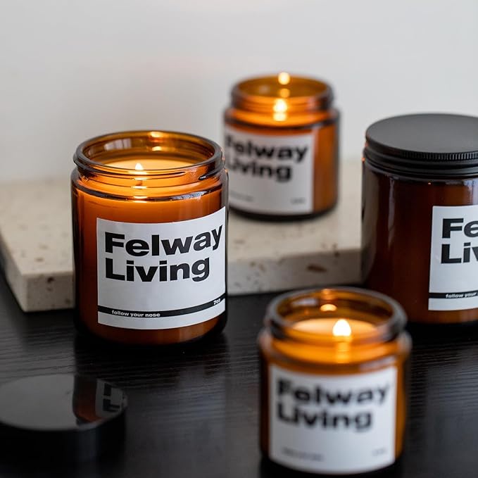 7 oz Amber Scented Candles for Home, Ultra Clean Burn Natural Soy Candle, Scented Candles Gifts for Men, Long Lasting (Amber, Burning Time 40+ Hrs)
