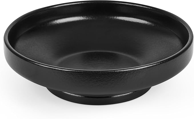 Ceramic Fruit Bowl for Kitchen Counter, 10.2" Large Modern Pedestal Bowl for Table Countertop, Footed Decorative Bowl for Home Decor (Black)