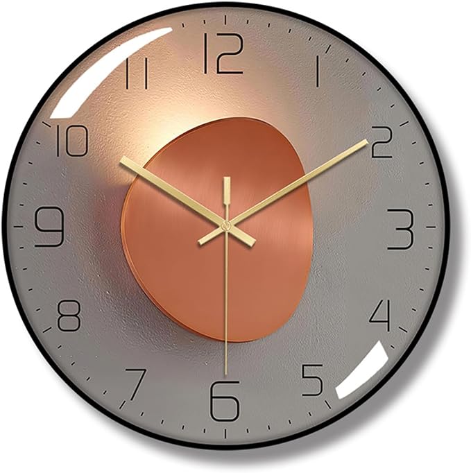Ergocar Wall Clock, Art Deco Wall Clock, Non-Ticking Silent Modern Metal Wall Clock, Suitable for Living Room, Bedroom, Office,Study Room