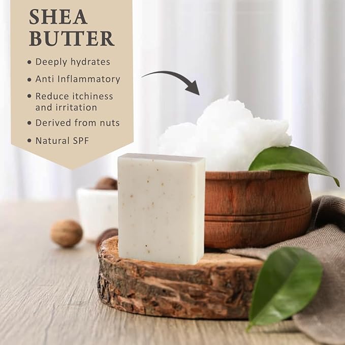 Oatmeal & Milk Scented Natural Soap Bars (5 Bars), 3.5oz Moisturizing French Triple Milled Soap Bars Enriched with Shea Butter - Pure Plant Oil Bath & Body
