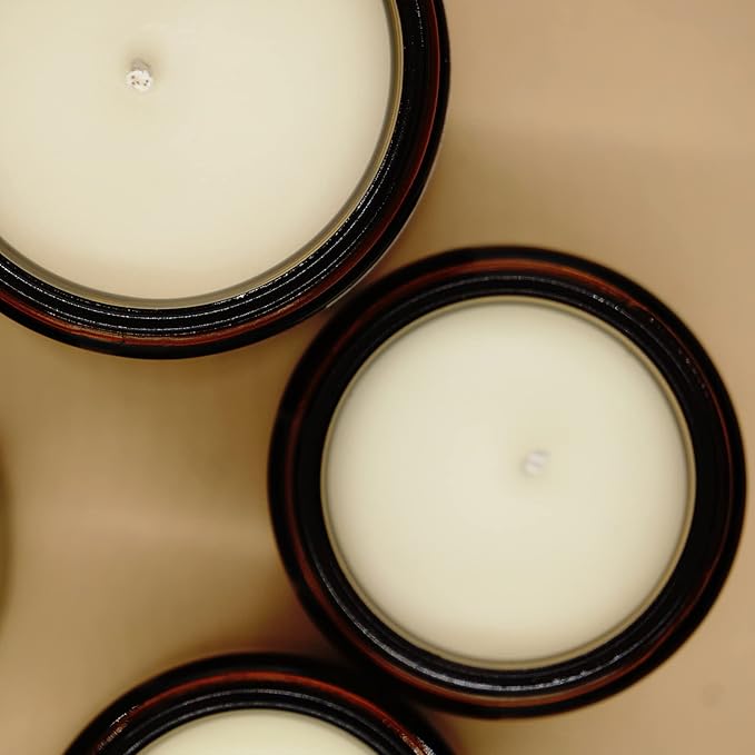 Soy Candles for Home Scented Aromatherapy Candles Natural Soy Wax Candles Gifts for Women/Men Premium Candles with Essential Oils Long Lasting Amber Jar Candles (Lavender Soy Candle 15.9 oz)