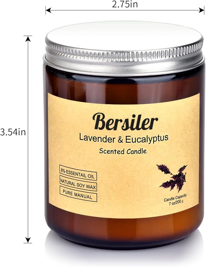 Aromatherapy Candles, 14 OZ Lavender Eucalyptus Scented Candles Stress Relief and Relax for Home & Bedroom Gift for Women Birthday Christmas, Soy Wax Candles (Lavender Eucalyptus 2 Jar)