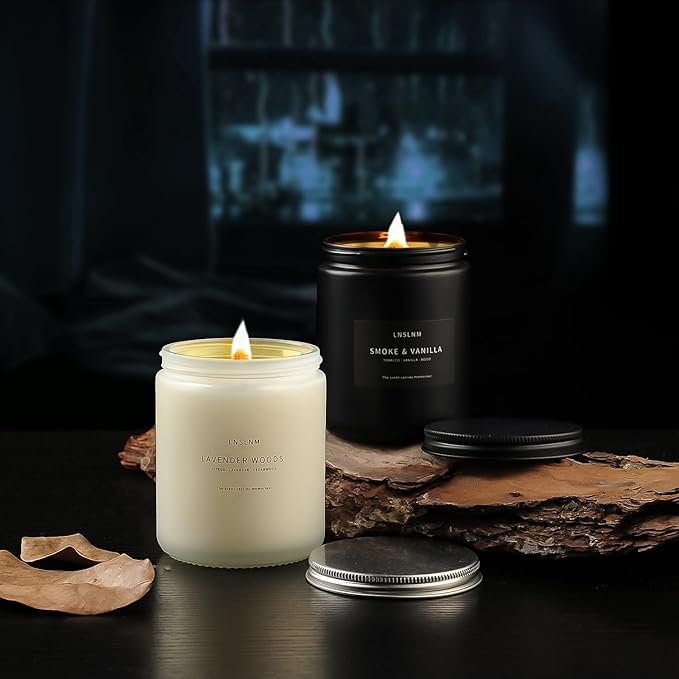 Scented Candle Set | Aroma Candle Collection: Versatile Decorative Candle Sets for Any Occasion (Men's Candle Set - Metal Lid)