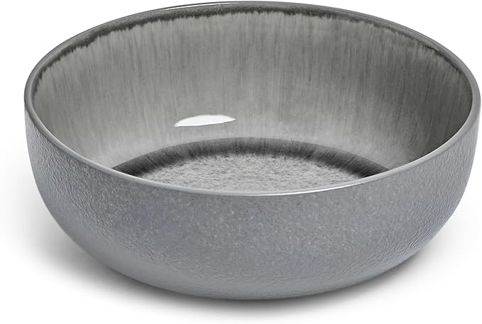 Sango Asher 12-Piece Stoneware Dinnerware Set – Service for 4, Modern Gray with Reactive Glaze, Perfect for Everyday Dining & Entertainment, Microwave & Dishwasher Safe