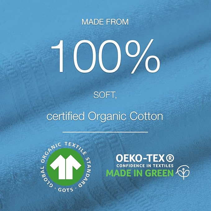 HOMELOVER 4 Piece Towel Set - 100% Organic Cotton 2 Bath Towels & 2 Hand Towels - 500 GSM, Hotel Quality, Soft, Highly Absorbent & Quick Drying Wash Towels for Kitchen & Bathroom (Sky Blue)
