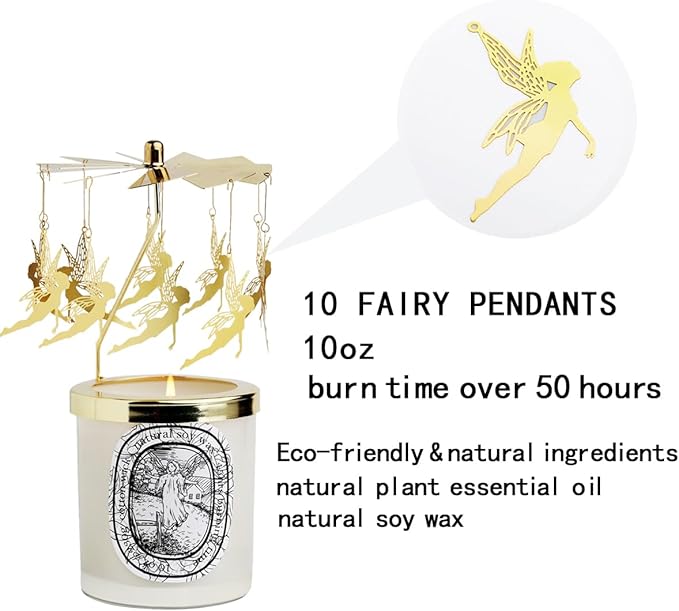 HUANXI Fairy Candle Gift for Women, Rotating Scented Candles, Birthday Gift, Funny Gifts for Her, Unique Candle Gifts for Colleagues, Sister, Mom and Wife, 10oz
