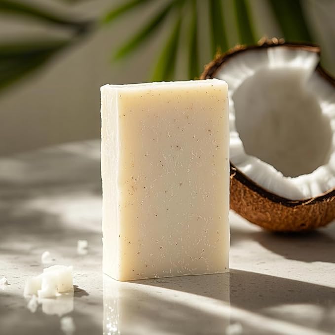 Handmade Vegan Natural Bar Soap Cold Pressed For Face And Body, With Premium Essential Oils, For Men And Women 3 Pack (Coconut)