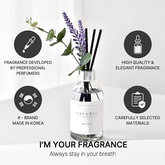 COCODOR White Label Lavender Diffuser/Sunset Rose/6.7oz(200ml)/Home Decor & Office Decor, Fragrance and Gifts, Aromatherapy