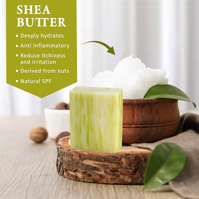 Lemongrass Scented Natural Soap Bars (5 Bars), 3.5oz Moisturizing French Triple Milled Soap Bars Enriched with Shea Butter - Pure Plant Oil Bath & Body