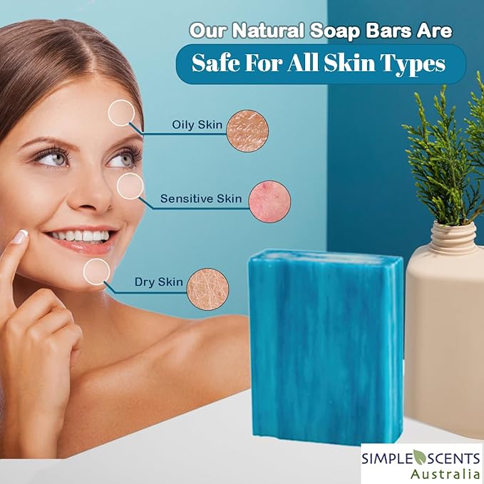 Ocean Breeze Scented Natural Soap Bars (12 Bars), 3.5oz Moisturizing French Triple Milled Soap Bars Enriched with Shea Butter - Pure Plant Oil Bath & Body Bars