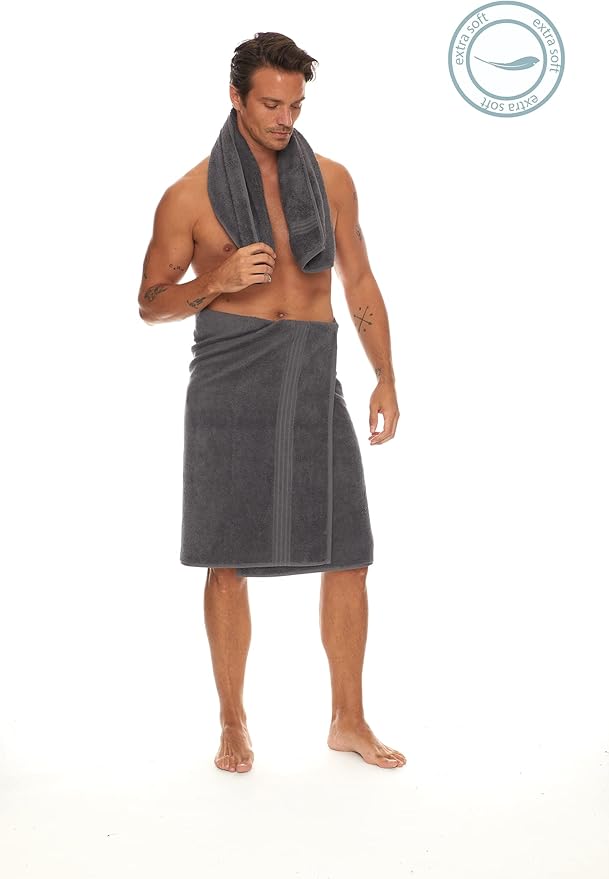 HOMELOVER 6 Piece Towel Set - 100% Organic Cotton 2 Bath Towels & 4 Hand Towels - 500 GSM, Hotel & Spa Quality, Soft, Quick Dry, Highly Absorbent Bathroom Essentials (Coal Gray)