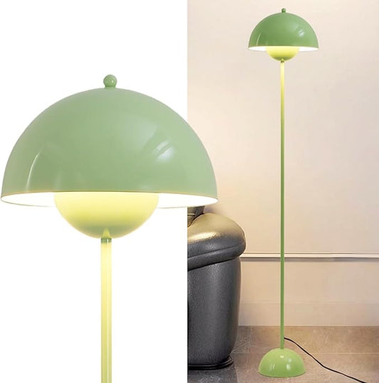 COSYLUX Modern Floor Lamp for Living Room, Industrial Tall Standing Lamp for Bedroom, Metal Shade Reflecting Light Reading Floor Lamp for Office, Nursery Room, Corner(Pastel Green)