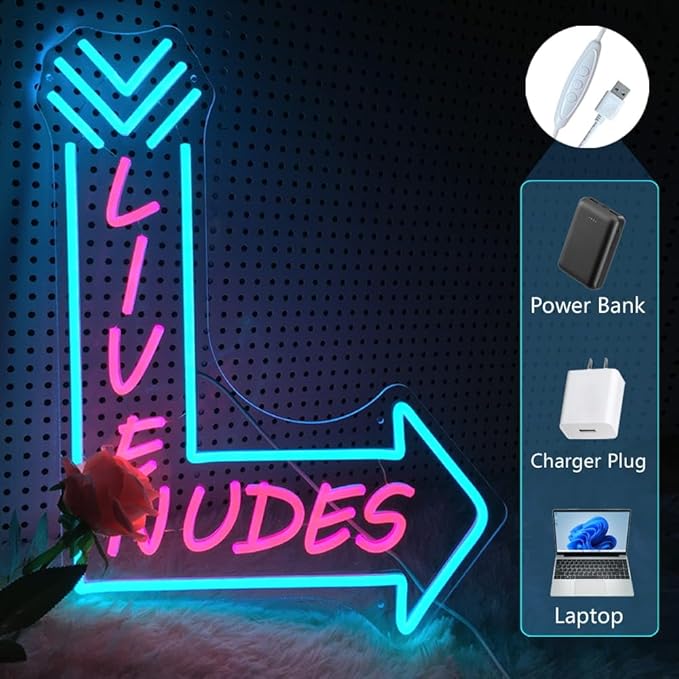 Large Neon Sign (20X15inches), Neon Signs for Man Cave & Home Art Decor,USB Powered LED Neon Lights Signs with Dimmer for Bar Office Hotel Pub Cafe Recreation Room Sign