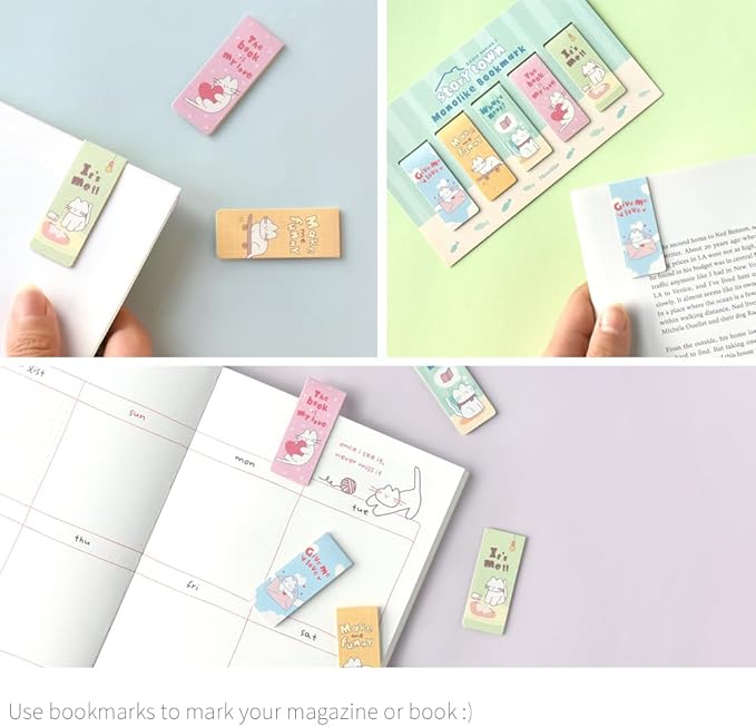 Monolike Magnetic Bookmarks Storytown Momo + Azzle, 10 Pieces