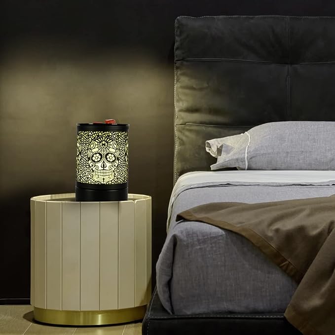 Skull Black Electric Fragrance Wax Melts Warmer Oil Melter Scented Tart Burner for Home Decor