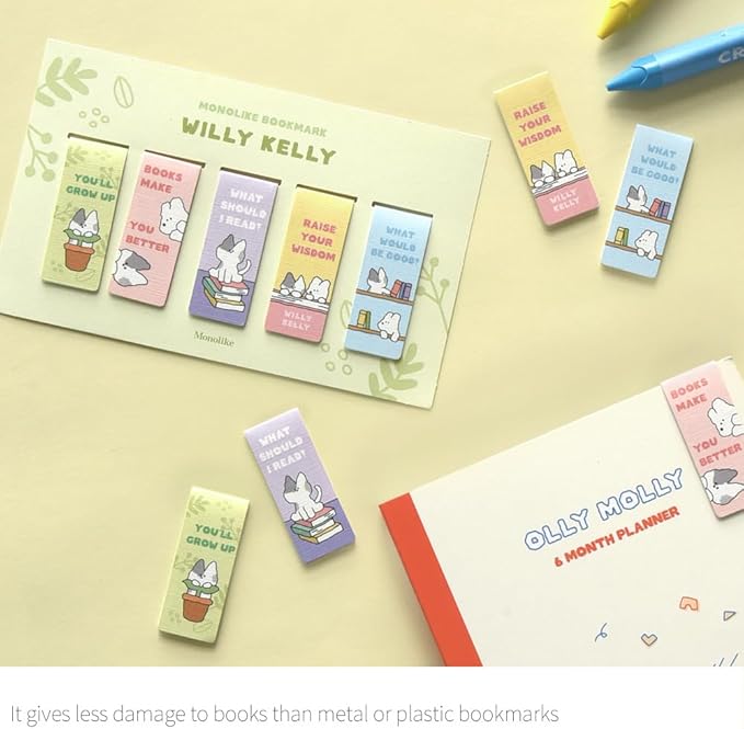 Monolike Magnetic Bookmarks Willy Kelly, Set of 5