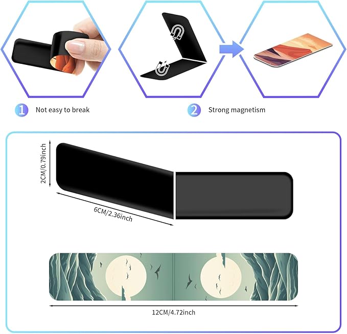 48 Pieces Magnetic Bookmarks Magnet Page Markers - Book Marks for Reading Women & Men with Storage Boxes - Cute Magnet Bookmark Clips for Reading Pleasure(Landscape)