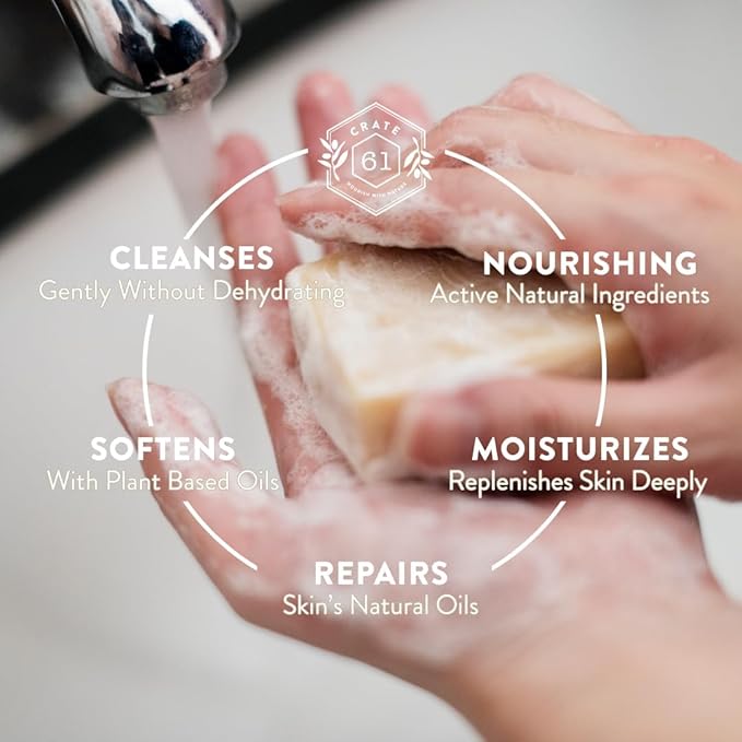 Handmade in Canada, Plant Based Cold Process Natural Bar Soap, With Premium Essential Oils, Pack of 6 (Dry Skin)