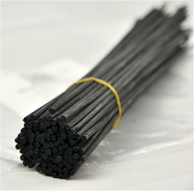 100 Pieces Rattan Reed Diffuser Replacement Refill Sticks 9.8" (25cmx3mm, Black)
