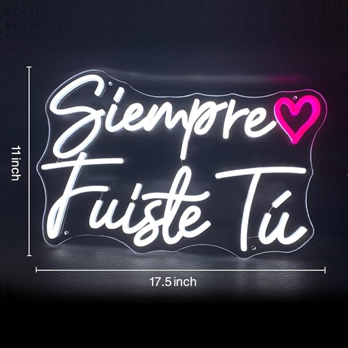 It Was Always You Neon Sign, LED Neon Lights Pink and White Love Quote Wall Art 17.5", USB power Señal neón 'Siempre Fuiste Tú' for Wedding Proposals, Anniversary Decorations and Romantic Celebrations