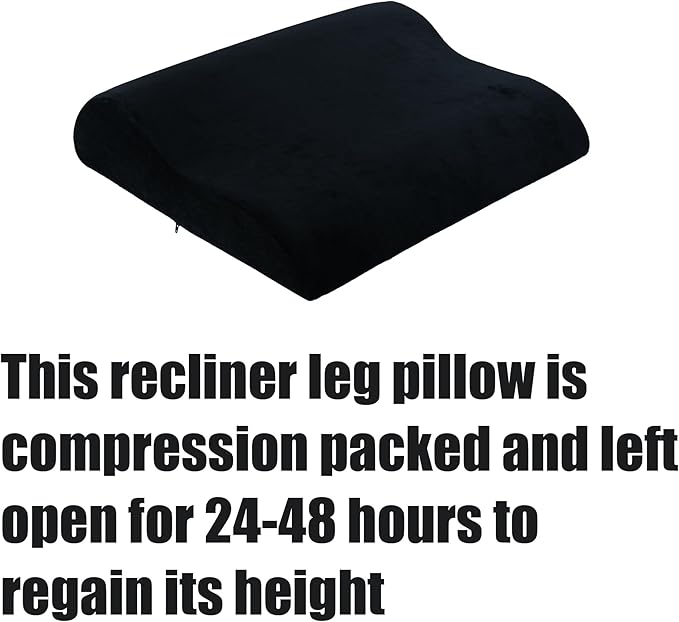 HOMBYS Extra Large Recliner Leg Pillow, Memory Foam Foot Rest Cushion Wave Shape Recliner Footrest Extender, Multi Purpose Back & Lumbar Support Pillow for Recliner, Bed, Sofa Couch, Black
