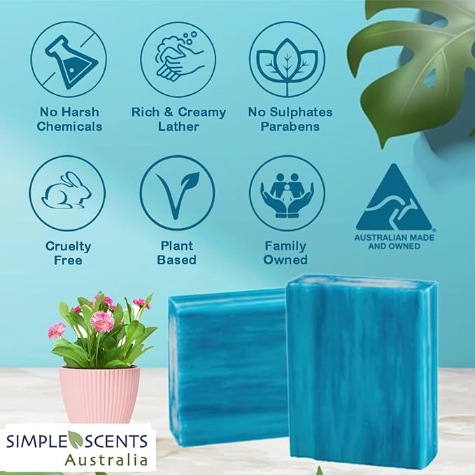 Ocean Breeze Scented Natural Soap Bars (12 Bars), 3.5oz Moisturizing French Triple Milled Soap Bars Enriched with Shea Butter - Pure Plant Oil Bath & Body Bars