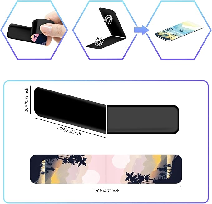 48 Pieces Magnetic Bookmarks Magnet Page Markers - Book Marks for Reading Women & Men with Storage Boxes - Cute Magnet Bookmark Clips for Reading Pleasure(Coconut Trees)