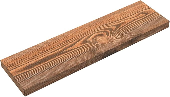 BAOBAB WORKSHOP Wood Floating Shelves Set of 2 - Rustic Shelf 24 inch - Floating Shelf for Wall Mounted - Wide Wooden Wall Shelves for Living Room Bedroom Kitchen Bathroom - Walnut - 24D x 6.7W