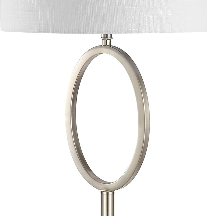 Jonathan Y JYL1089C April 61" Metal Modern Contemporary LED Floor Lamp, Modern, Contemporary, Glam, Traditional, Office, Living Room, Family Room, Dining Room, Bedroom, Hallway, Foyer, Nickel