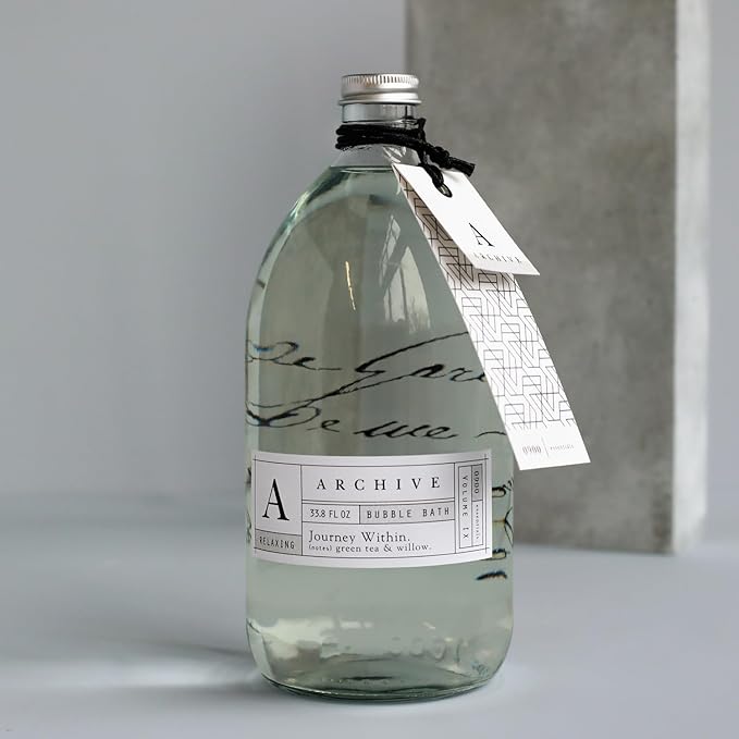 Archive Journey Within Bubble Bath for Adults, 33.8 fl. oz. – Green Tea & Willow Fragrance – Blend of Natural Oils, Refine Bath Bubbles for Women or Men, Adult Bubble Bath