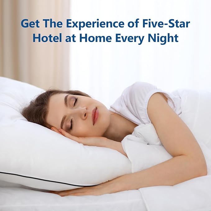 Goose Down Bed Pillow, King Size Bed Pillows for Sleeping, Ultra-Soft 750 Fill-Power Hotel Collection Pillow for Back, Stomach or Side Sleepers (20 * 36,Pack of 1)