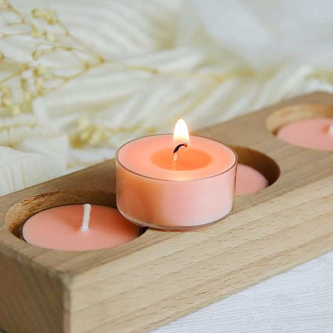DEYBBY Natural Hibiscus Orchid Scented Soy Wax Tealight Candles Bulk, Aromatherapy Luxury Tea Candle Set of 12-4 Hour Burning Great Gift