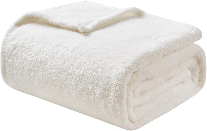 EMME Fluffy Soft Blanket Twin Size - 60"*80" Cream Soft Fluffy Warm Throw Blankets for Couch, Sofa, Chair, Bed, Camping, Picnic, Travel Lightweight Bed Blanket