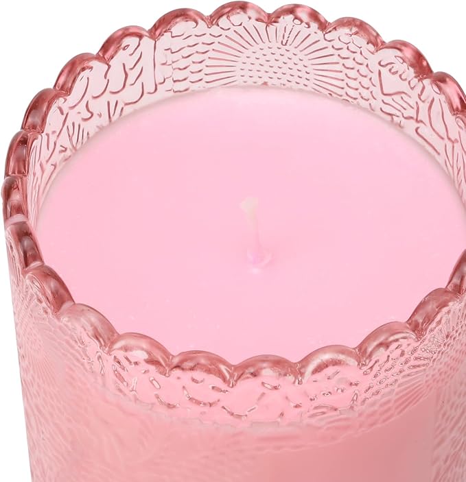 Scented Candles Natural Soy Candle for Home Large Glass Jar Candles 8oz Single Wick Candle Over 50 Hours of Burn Time for Creating Relaxing Ambience & Holiday Gifting(Juicy peach)