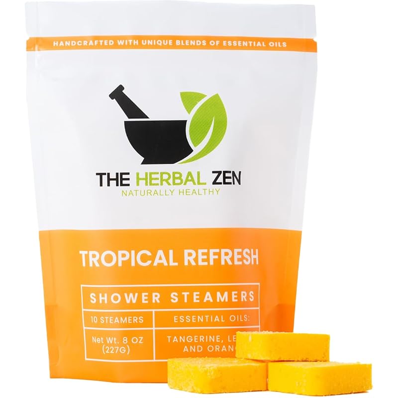 Tropical Refresh Shower Steamers Aromatherapy with Citrus Essential Oils,Made in the USA Shower Bomb Aromatherapy, Self Care Gift, Spa Day Gifts, Birthday Gifts, Gift for Her