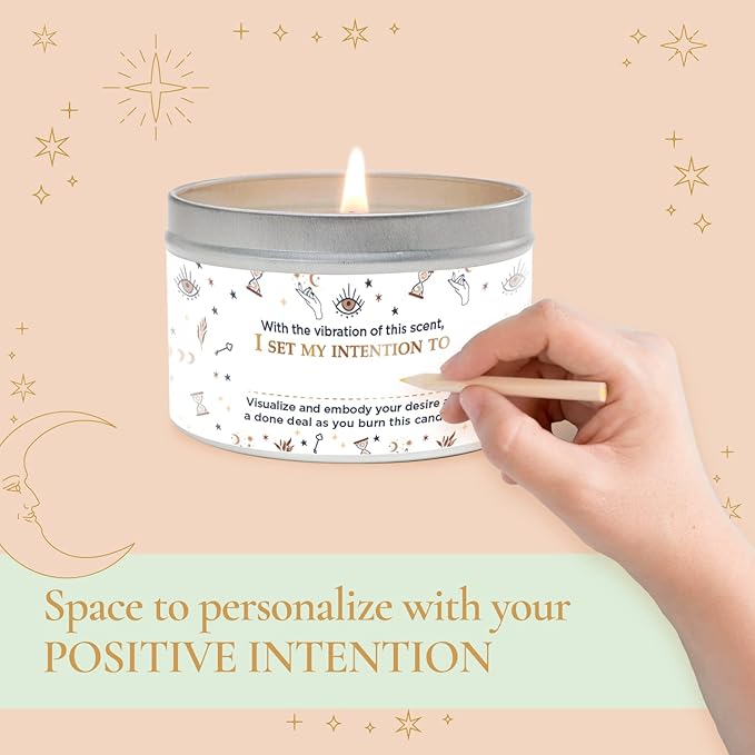 Magnificent 101 Life of Luxury Vibes 6-oz. Candle in Tin Holder; 100% Natural Soy Wax with Sage, Cinnamon & Citronella Essential Oils for Aromatherapy, Meditation, Home Energy Cleansing; Great Gift
