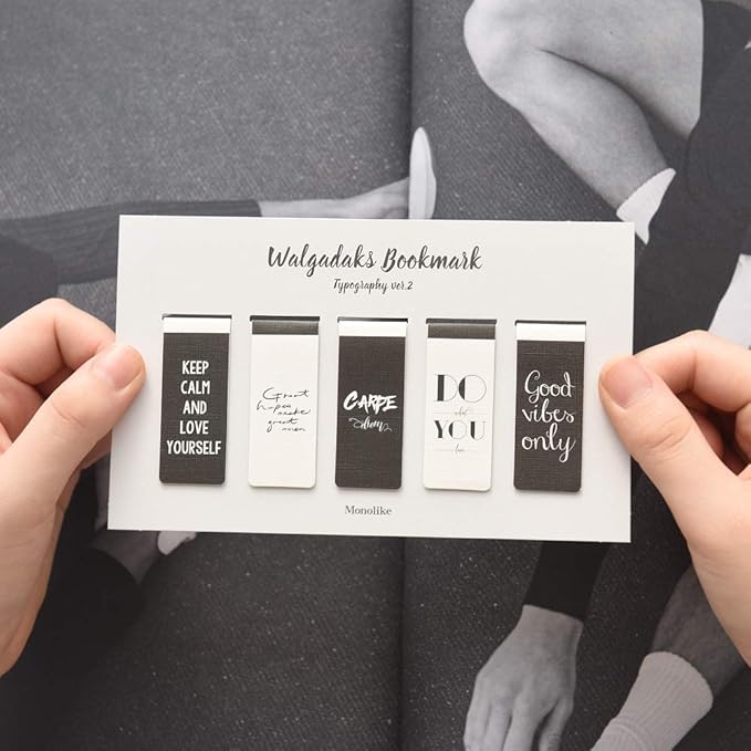 Monolike Magnetic Bookmarks Typography ver.2, Set of 5