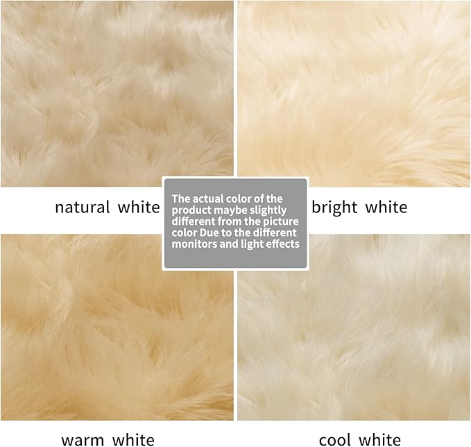 Ciicool Fluffy Faux Fur Area Rug 8 x 10 Feet, Beige Faux Sheepskin Rug Area Rug Large Shag Rug, Thick Shaggy Fuzzy Rugs Floor Carpets for Living Room, Bedroom, Dorm, Luxury Room Decor, Rectangle