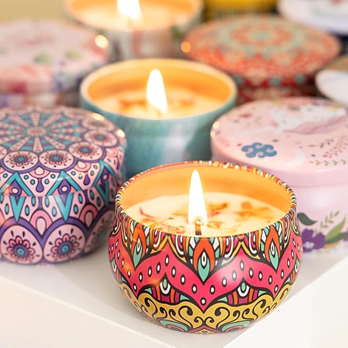 Naimo 4 Pack Scented Candles Long Lasting Soy Wax Aromatherapy Candle for Home Bath Spa Yoga Birthday Gift Set