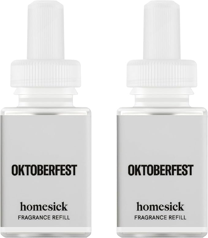 Pura & Homesick Home Scent Refill - Smart Clean Air Diffuser Fragrance - Up to 120-Hours of Luxury Fragrance per Refill - Household Essential - 2 Pack, Oktoberfest