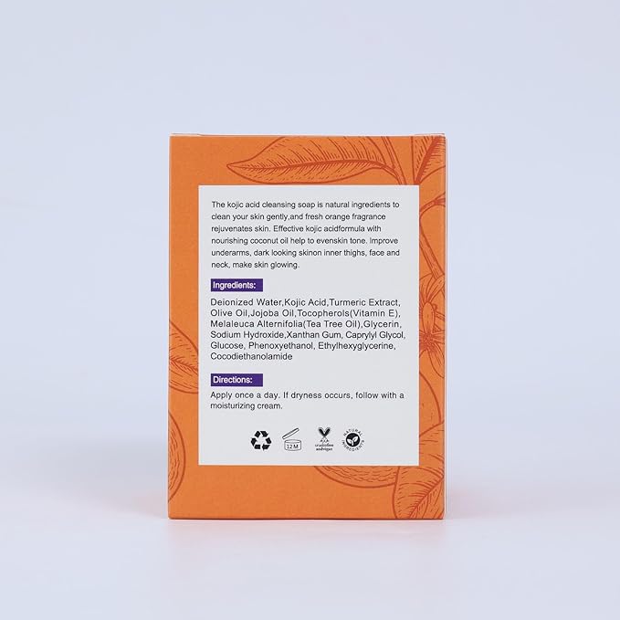 LIYALAN Kojic Acid Soap Bar Moisturizing Deep Cleansing for Face and Body Smooth Skin Care 140g x 2 bars,9.9 oz 2 bars