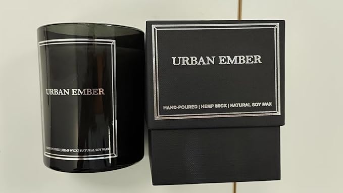 Lavender Scented Candle, Aromatherapy Candle for Home Scented - 55 Hours Long Lasting Soy Wax Candle - Strong Fragranced Black Candle Gift for Women & Men, 8 oz