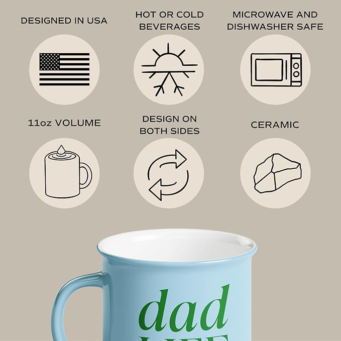 Sweet Water Decor Dad Life Coffee Mug - 11oz Ceramic Campfire Style Coffee Cup - Dishwasher and Microwave Safe - Father's Day and Birthday Gifts for Dads