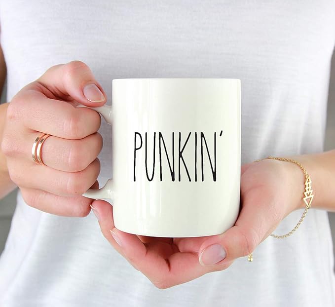 Andaz Press Simple Rustic Farmhouse Kitchen Decor 11oz. Ceramic Coffee Tea Mug, Punkin', 1-Pack, Includes Gift Box, Minimalist Birthday Idea