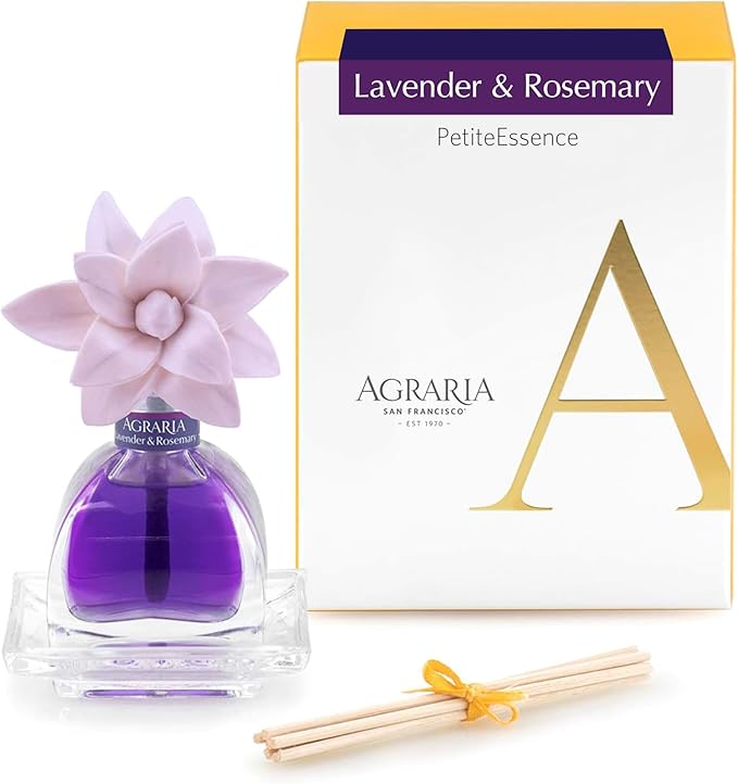 AGRARIA PetiteEssence Flower and Reed Diffuser Set, Hand Crafted Sola Flower Botanical Home Fragrance Diffuser, Scented Oil Reed Diffuser, Flower and Reed Diffuser Gift Set for All Occasions