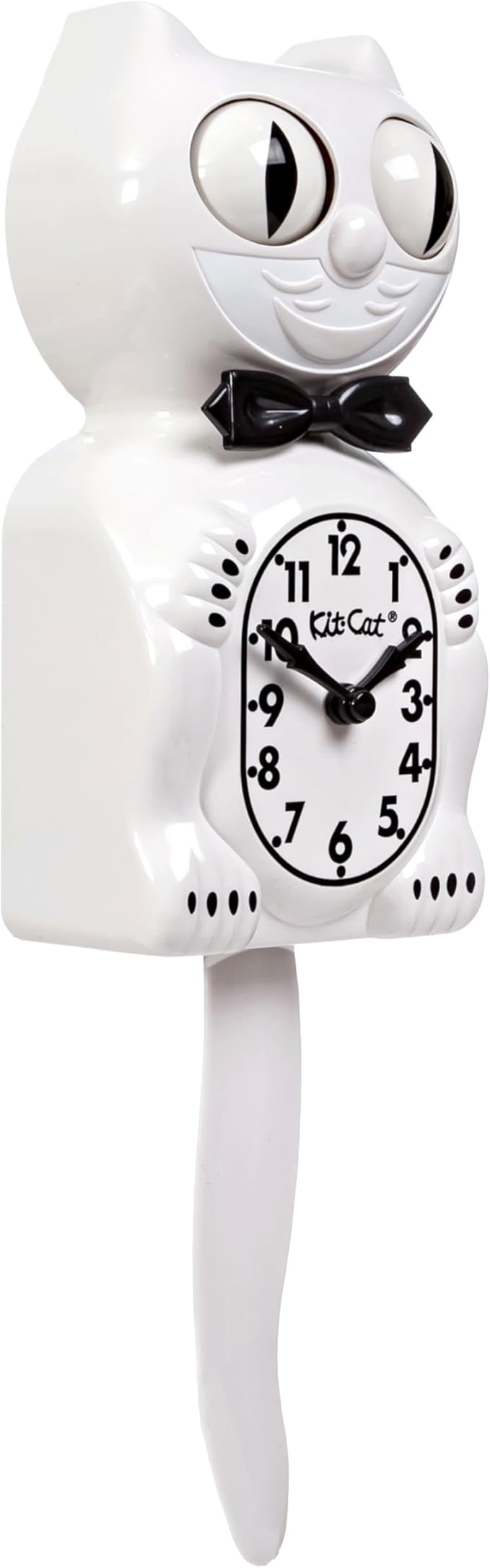 Kit Cat Klock® Limited Edition White - Iconic Retro Cat Clock with Moving Eyes and Tail, Battery Operated Wall Clock, Made in USA, Perfect for Home Decor, Modern Clock, Unique Gift