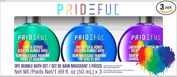 Prideful 3pc Bubble Bath Set (50ML) X 3 (Sage & Citrus, Green Tea & Honey, Lavender & Sandalwood)