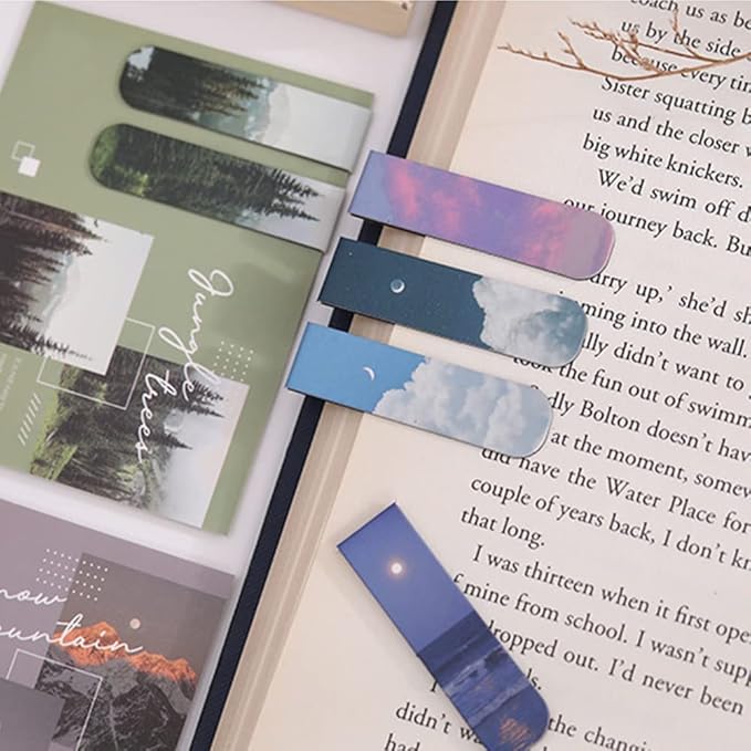 Magnetic Bookmarks Magnet Page Markers, Magnetic Page Clip for Students Teachers, Fun Book Marks for Reading(12 Pieces)